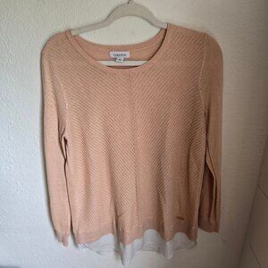 Calvin Klein Light Pink Size Medium Lightweight Knit Sweater